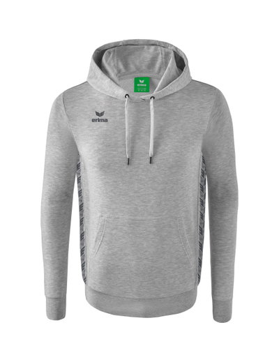 Erima Hooded Sweatshirt Essential Team Hooded Sweat (soft cotton, ribbed cuffs) light grey/grey Men
